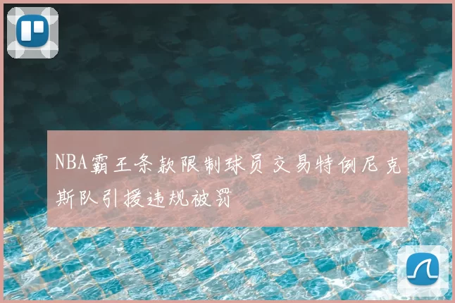NBA霸王条款限制球员交易特例尼克斯队引援违规被罚